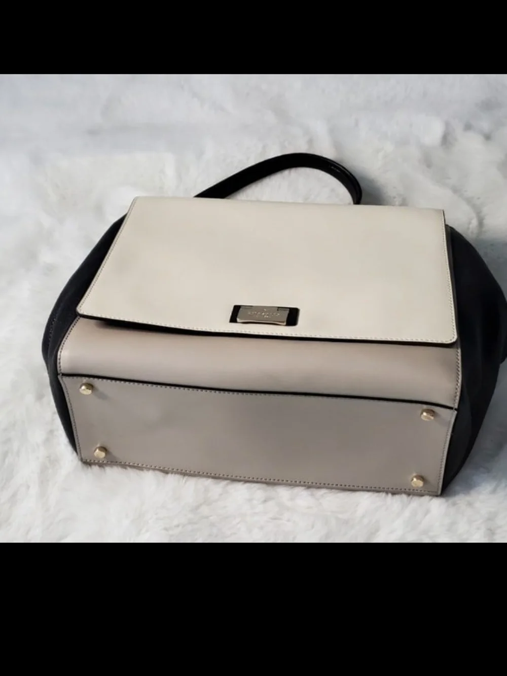 kate spade Black and Cream Top-Handle Satchel